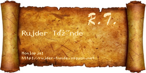 Rujder Tünde névjegykártya