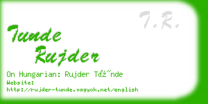 tunde rujder business card